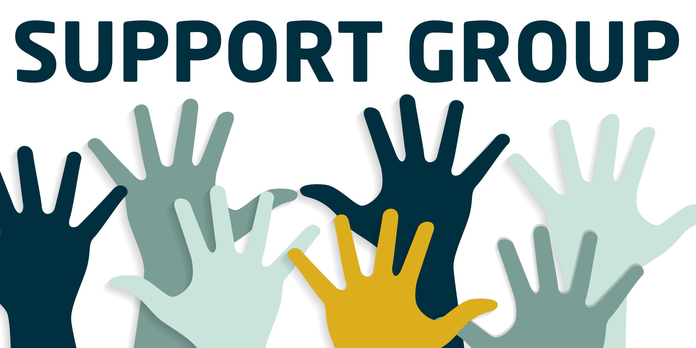 hands up with support group words